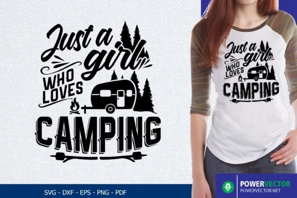 Stitching “Just a Girl Who Loves Camping”